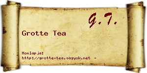 Grotte Tea névjegykártya